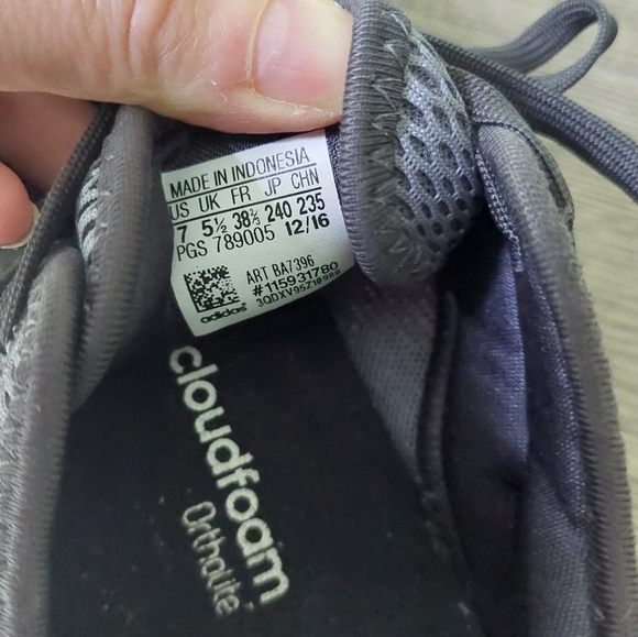 Adidas durama cloudfoam ortholite. Size 7 Gray + pastel pink - Picture 7 of 10